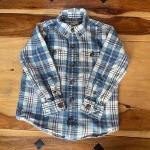 Toddler Boys Button Down Cotton Flannel